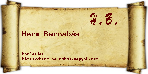 Herm Barnabás névjegykártya